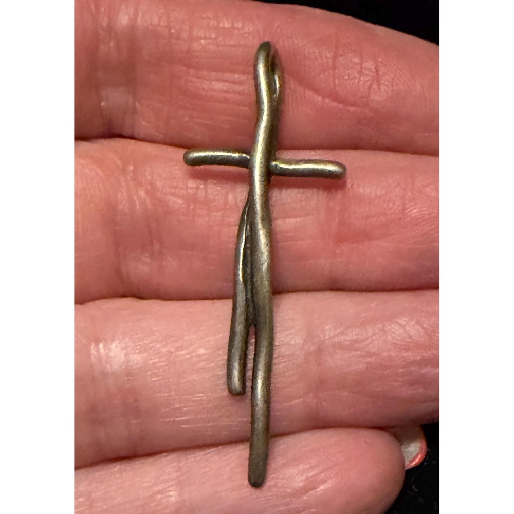 Silpada Great Impressions 925 Sterling Twig Stick Cross Pendant N1483